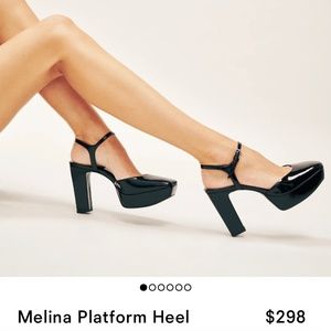 NWOT Reformation patent leather platform heels